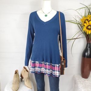 NWT! Torrid long sleeve Tunic plaid trim Sz 1